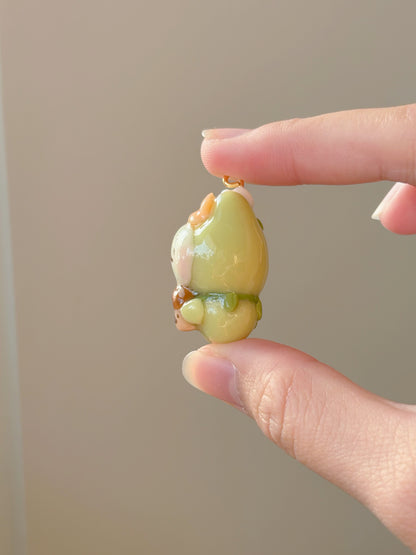 Froggie & Shiitake Mushroom Keychain - Customizable