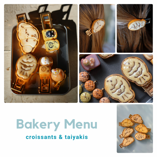 Hair Clip - Croissant & Taiyaki