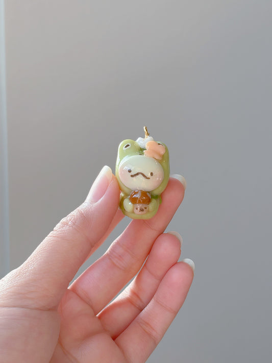 Froggie & Shiitake Mushroom Keychain - Customizable