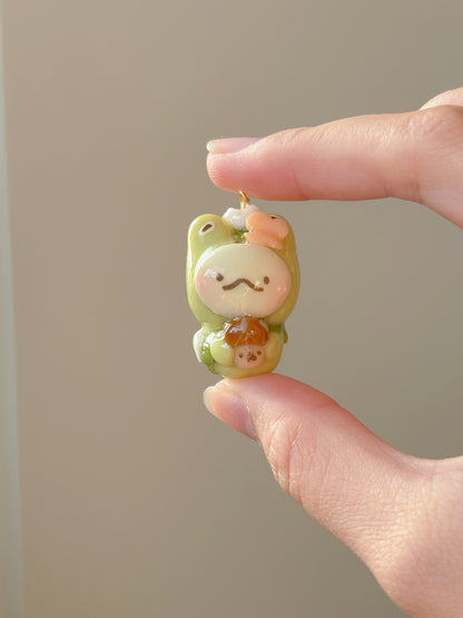 Froggie & Shiitake Mushroom Keychain - Customizable