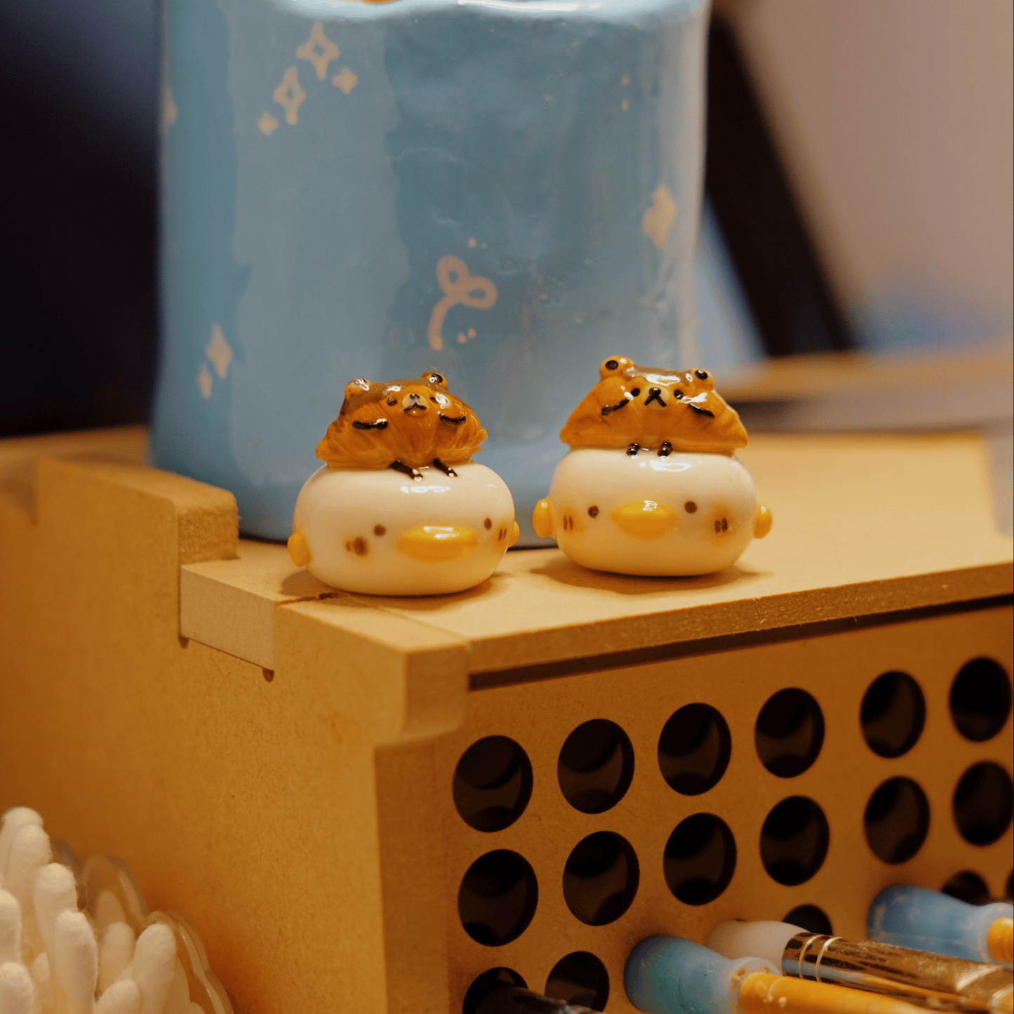 Duckie & Mr. Bear Croissant Desk Friend