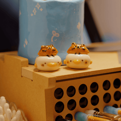 Duckie & Mr. Bear Croissant Desk Friend