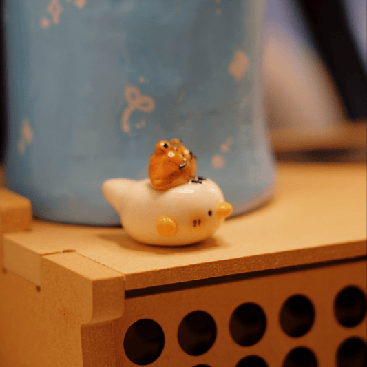 Duckie & Mr. Bear Croissant Desk Friend